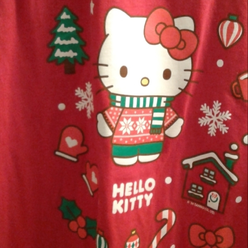 MERRY CHRISTMAS Hello Kitty Red Holiday T Shirt